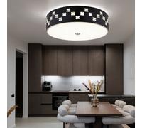 Plafonnier LED avec télécommande plafonnier dimmable cristaux de verre lampe de salon plafonnier rond, veilleuse CCT à mémoire, métal, 1x LED 40W 2500L 3000-6000K, DxH 45x12cm