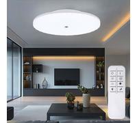 Plafonnier LED avec télécommande, lumière du jour, plafonnier blanc, dimmable, CCT, 36W 2400Lm blanc chaud/froid, DxH 48,5x10 cm