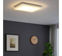 Plafonnier Plafonnier blanc Plafonnier carré rétro-éclairé, éclairage de fond, verre blanc clair, 1x LED 22W 900Lm 4000K, DxH 52x2cm