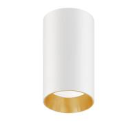 Luminaire de surface Maclean MCE458 W/G tube, spot, rond, aluminium, GU10, 55x100mm, blanc / or