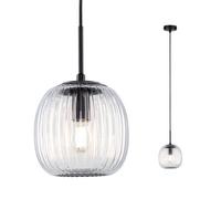 Paulmann 71147 Suspension Selection Bathroom Ruya IP44 E14 230V max. 20W Verre, Noir mat éclairage de salle de bain - luminaire sans ampoule