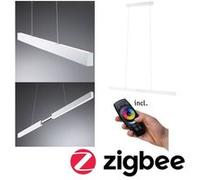 Paulmann Luminaire en suspension Aptare LED Zigbee 3.0 2700K gradable 1800 lm 2x18W Blanc dépoli