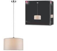 Suspension Tessa Max 1x60w E27 Crème Acier Brossé 230 V, Métal/Tissu
