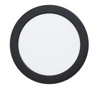 Eglo Spot encastrable LED Alange, lampe de plafond encastrée, plafonnier à encastrer rond, luminaire en métal noir et plastique blanc, blanc chaud, Ø 16,6 cm