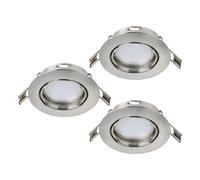 Luminaire encastrable PENETO GU10 3X2,8W en acier nickel mat D78mm