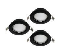 Luminaire encastrable PENETO GU10 3X2,8W en acier noir D78mm