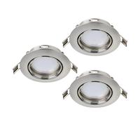 Luminaire encastrable PENETO GU10 3X4,6W en acier nickel mat D87mm