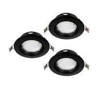 Luminaire encastrable PENETO GU10 3X4,6W en acier noir D87mm