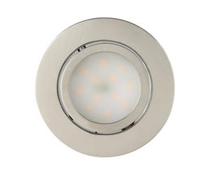Luminaire encastrable PINEDA LED 3X4,9W en matière synthétique nickel mat D84mm