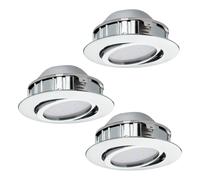 Luminaire encastrable PINEDA LED 3X5,5W en matière synthétique chrome D84mm