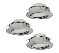 Luminaire encastrable PINEDA LED 3X5,5W en matière synthétique nickel mat D84mm