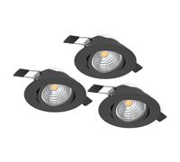 Luminaire encastrable SALICETO LED 3X6W en aluminium noir D88mm