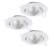 Luminaire encastrable TEDO 1 GU10 3X4,8W en fonte d'aluminium blanc D80mm
