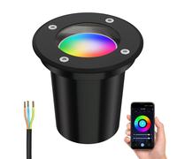 ledscom.de Lampe encastrée dans le sol BOLI pour l'extérieur, IP67, noir, rond, 108mm Ø incl. lampe LED RGB, smart 473lm
