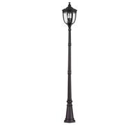 Luminaire Extérieur Lampadaire Balise Candélabre H 242,6 Cm Acier Verre Noir