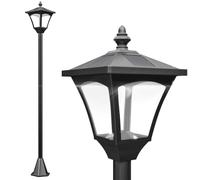 Luminaire Lampadaire sur Pied Extérieur Solaire 15L x 15l x 120H cm Noir | Lampadaire Lanterne Classique, LED 30 Lm
