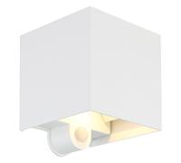 Luminaire LED d'extérieur, applique murale, éclairage de jardin, détecteur de mouvement, blanc, aluminium, IP54