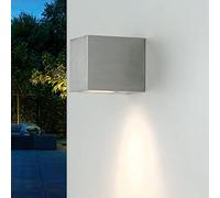 Luminaire mural extérieur en aluminium et verre argenté IP44 pour balcon et cour, profondeur 9,2 cm, GU10, downlight moderne à une flamme, lampe murale extérieure pour jardin, AALBORG