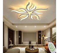 Luminaire Plafonnier LED Dimmable avec Télécommande Lustre Chambre Salon Lampe Moderne Forme de fleur Design Plafond Suspension Lumière Acrylique Blanc Plafonier pour Cuisine Salle a Manger Bureau