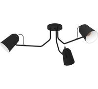 Luminaire Plafonnier Loreto,Lampe De Plafond Scandinave Avec 3 Spots Orientables,Lampe De Salon Minimaliste En Acier Noir Et Blanc,Douille E27