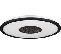 Luminaire Plafonnier Marmorata,Panneau Led Avec Effet Cristal,Zones Lumineuses Réglables Par Interrupteur,Lampe De Plafond Ronde En Métal Noir Et Plastique Blanc,Blanc Chaud,Ø 45 Cm