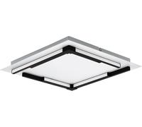 Luminaire Plafonnier Zampote,Panneau Led Dimmable,Lampe De Plafond Carrée En Acier,Aluminium Et Plastique Blanc Et Noir,Applique Murale Pour Cuisine Et Couloir,Blanc Chaud,38 X 38 Cm