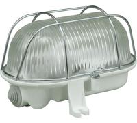 Luminaire pour gaine OWAL 60W E27 avec grille métallique IP44 blanc D.3166