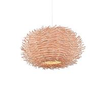 Luminaire rétro en Bambou et rotin avec Abat-Jour nid d'oiseau, Suspension en Osier, Douille E26, Salon, Salle à Manger ou café.