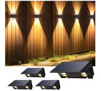 Luminaire Solaire Mural Extérieur 4 Pièces - Éclairage Haut/Bas 1500mAh IP67 Étanche 100 Lumens