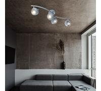 Plafonnier LED 4 flammes luminaire de salon plafonnier barre spot, spot orientable, métal gris antique, 4x5W 4x 345lm blanc chaud, LxH 68 x 16 cm