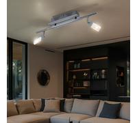 Luminaire Sportif Couloir Plafonnier LED Spot Réglable Chromé 2 à Flammes