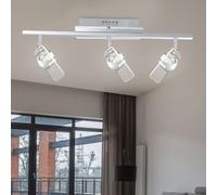 Luminaire Sportif Plafonnier Barre de Spots Couloir LED Chrome Verre Spot Mobile