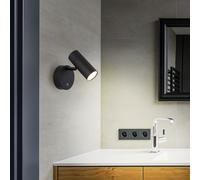 Luminaire Sportif Spot Mural Applique Noir LED Variateur Tactile Aimant Batterie