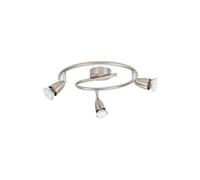 Luminaire spot LED spirale GU10 3x42W acier brossé.