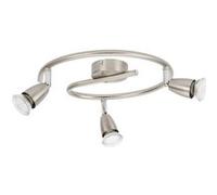 Luminaire spot LED spirale GU10 3x42W acier brossé.