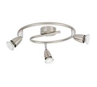 Luminaire spot LED spirale GU10 3x42W acier brossé.