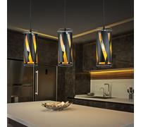 Luminaire Suspendu Éclairage/Lampe de Salon Suspensions Verre Lampe Noir 3 à
