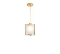 Luminaire Suspendu en Fer forgé et Verre, Cadre en métal, Lampe d'allée Chinoise, Lampe Suspendue au Plafond pour Balcon, Porche, Lampe de Plafond à LED à tête Unique, Verre Blanc L