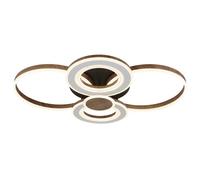 Luminaire Suspendu Lampe De Salon LED Effet Bois Noir Dimmable L106 Cm