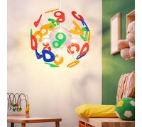 Suspension chambre d'enfants suspension lettres Lampe pour enfants en forme de boule, plastique coloré, douilles 4x E14, DxH 35x120 cm