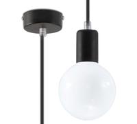 Suspension Tissu Noir E27 1 Edison