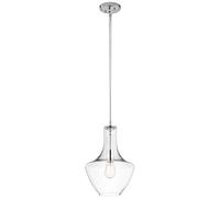 Luminaire Suspendu Plafonnier Suspensions Acier Chrome Verre D 26,8cm