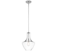 Luminaire Suspendu Plafonnier Suspensions Acier Chrome Verre D 26,8cm