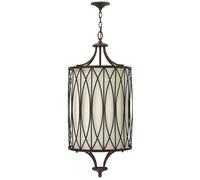 Luminaire Suspendu Plafonnier Suspensions Acier Toile Bronze D 40,6 CM 4 Flammes