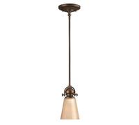 Luminaire Suspendu Plafonnier Suspensions Acier Verre Bronze D 12,7cm