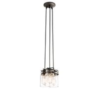 Luminaire Suspendu Plafonnier Suspensions Acier Verre Bronze D 21,6cm
