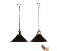 Luminaire suspendu portable à piles - Lampe suspendue sans fil rechargeable avec télécommande pour intérieur/extérieur, idéal pour jardin, porche et terrasse