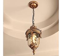 Luminaire Suspendu Réglable En Hauteur Vintage Extérieur/Intérieur Lustres E27 Noir Pendentif Lampe Étanche IP44 En Aluminium Abat-Jour Couloir De Jardin Balcon Gazebo Suspensions Éclairage (Bronze)