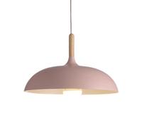 Luminaire suspendu simple en métal et bois coloré, luminaires suspendus rustiques de style industriel aluminium, lampe suspendue minimaliste moderne for îlot cuisine, salle à manger(Pink,Small)