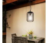 Luminaire suspendu extérieur lampe de jardin lampe suspendue lampe de balcon en acier inoxydable, design cage noir clair, 1x E27, DxH 16 x 75,5 cm